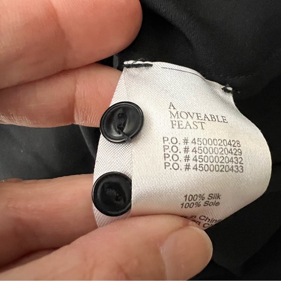 A moveable Feast Silk Black Top Tunic Sz XS - Picture 9 of 9